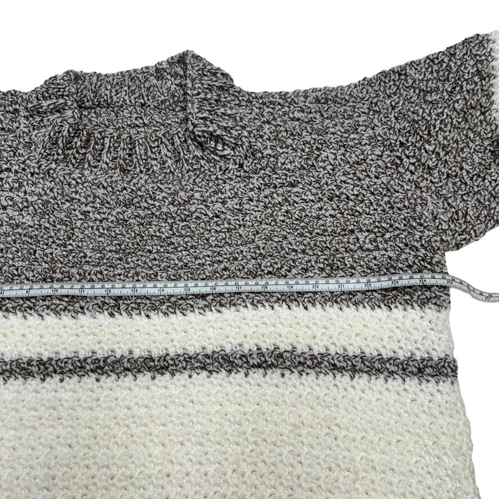 Handmade Handknit Medium Weight Pullover Acrylic Sweater L/XL - Picture 7 of 9